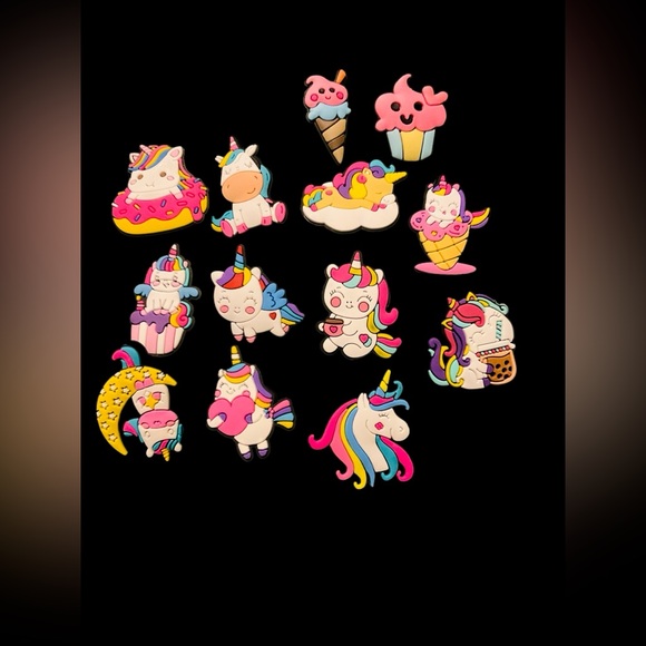 Unicorn Shoe Charms 13 piece (miscellaneous design)  $3 each NWOT - Picture 3 of 3